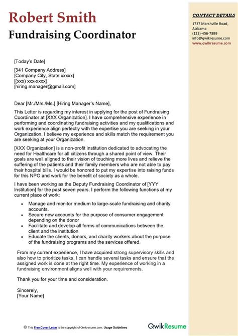 2024 Fundraising Cover Letter Example (+Free Tools & Guidance).